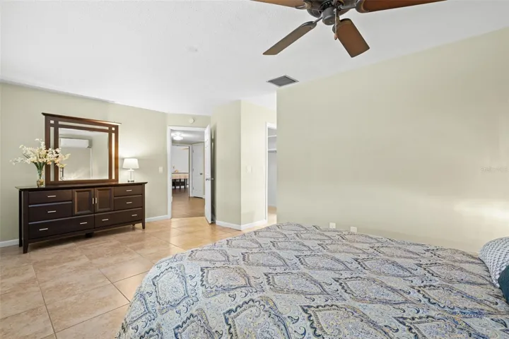 Primary bedroom and walk-in closet