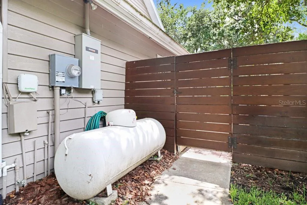 Propane tank that services the whole house generator.