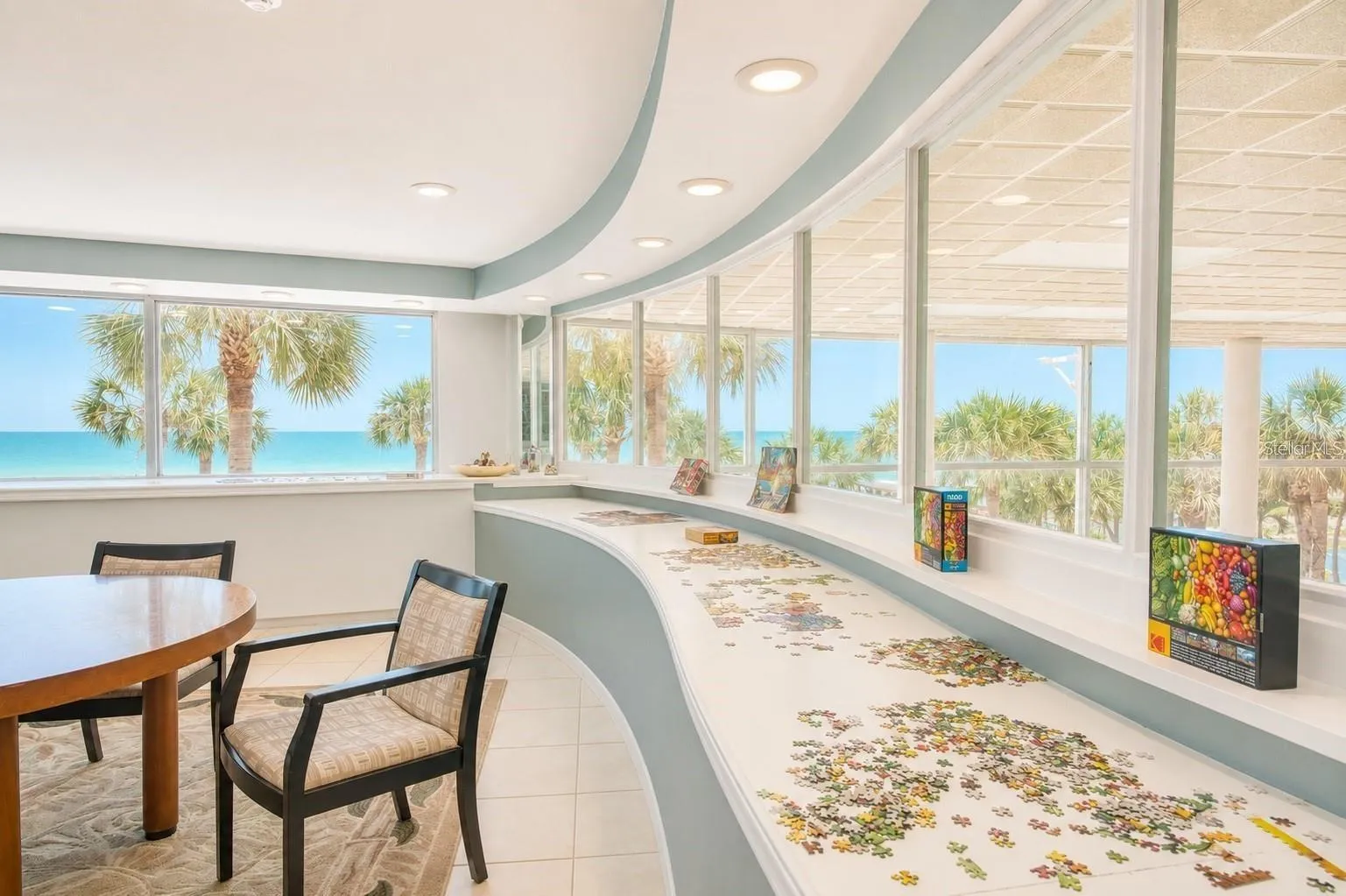 Sunset room, games and office space.