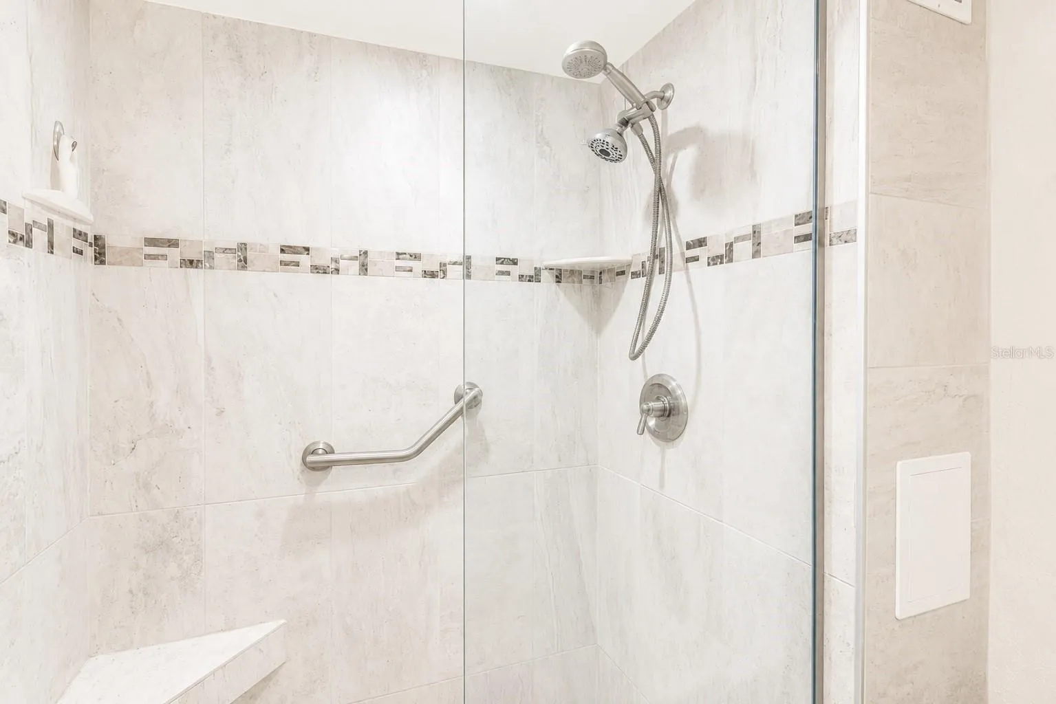 Updated bathroom with walk-in shower.
