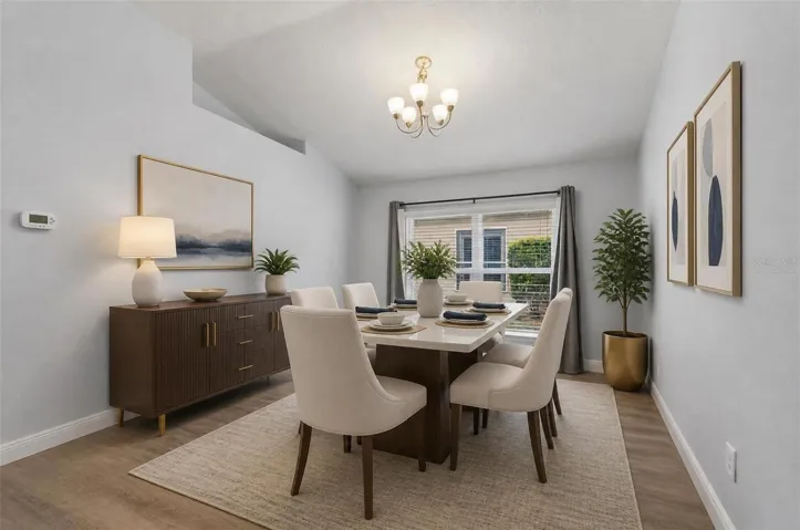 Dining room virtually staged