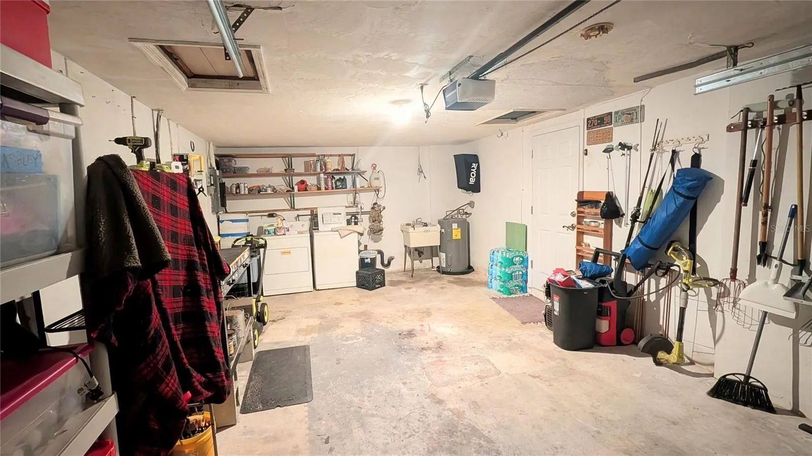 Laundry area in garage