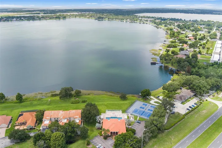 Beyond the tennis courts is a community boat ramp with entrance to the Chain of Lakes