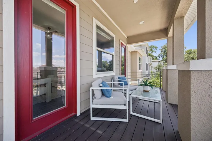 Upper balcony with peek-a-boo views of Lake Dora