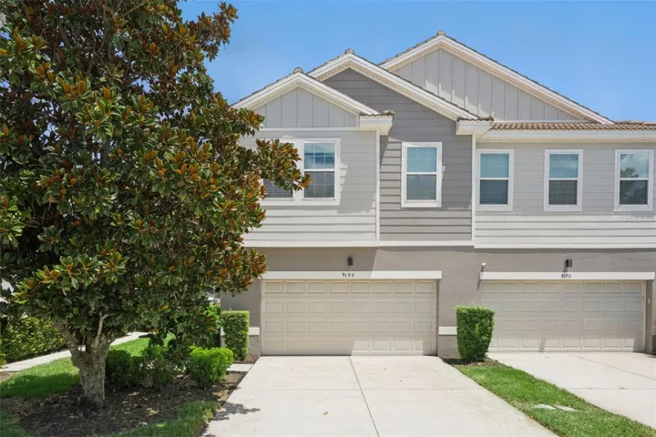 Welcome to 9194 Shepton - a 2-story 3 bedroom 2 1/2 bath end unit with 2 car garage, fenced yard, screened porch, patio and WATER VIEWS!
