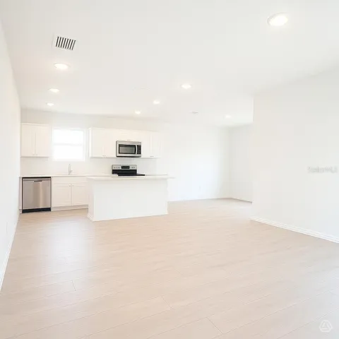 Open concept kitchen living dining - example