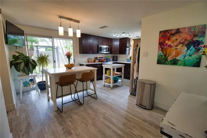 Kitchen overlooking yard