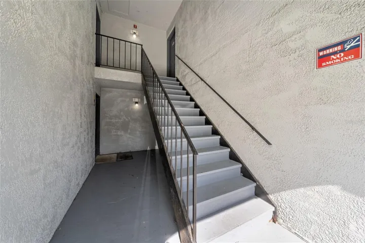 Second-floor building entrance