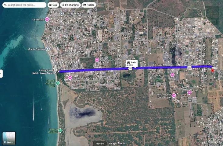 Google Maps Location to the Combate Beach