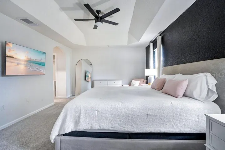 Primary Bedroom with Tray Ceilings