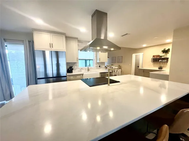 9 foot wide island