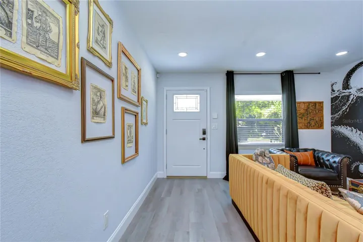Front door entrance leads into the living room