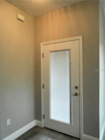 Front door with blinds