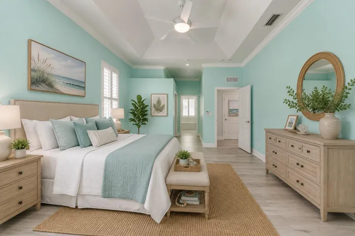 Virtually Staged Master Bedroom