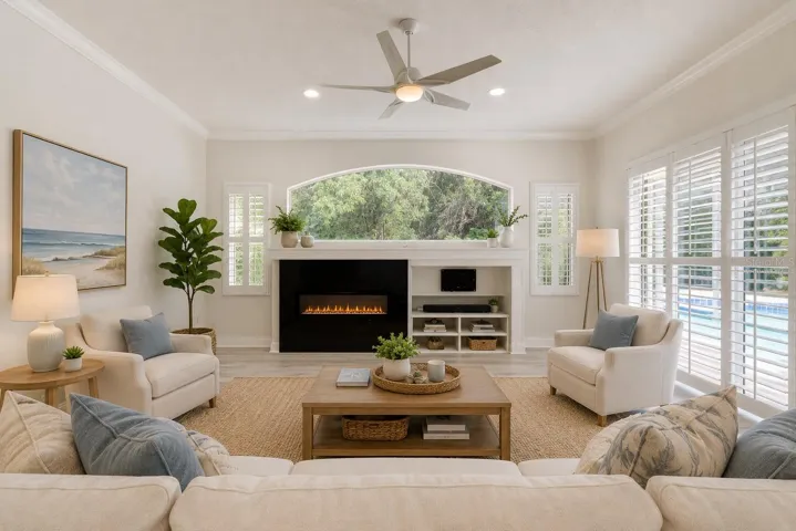 Virtually Staged Family Room