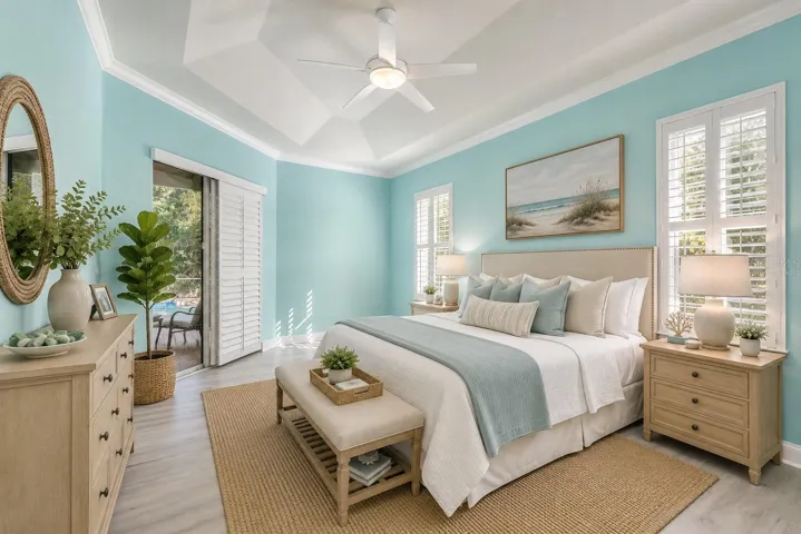 Virtually Staged Master Bedroom
