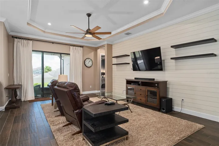 Great Room with a Tray Ceiling in addition to the 10' ceilings through the home.