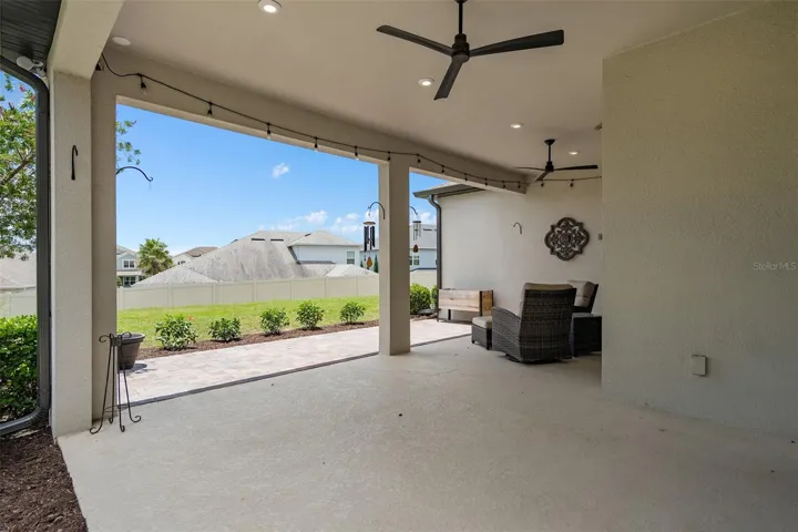 Large Under Roof Lanai with a paver patio is great outdoor space