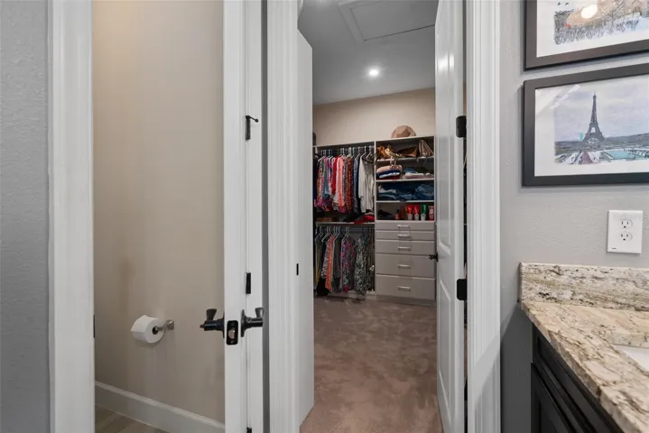 The Water Closet provides privacy and the Oversized Walk-in Closet features great built-in organization.