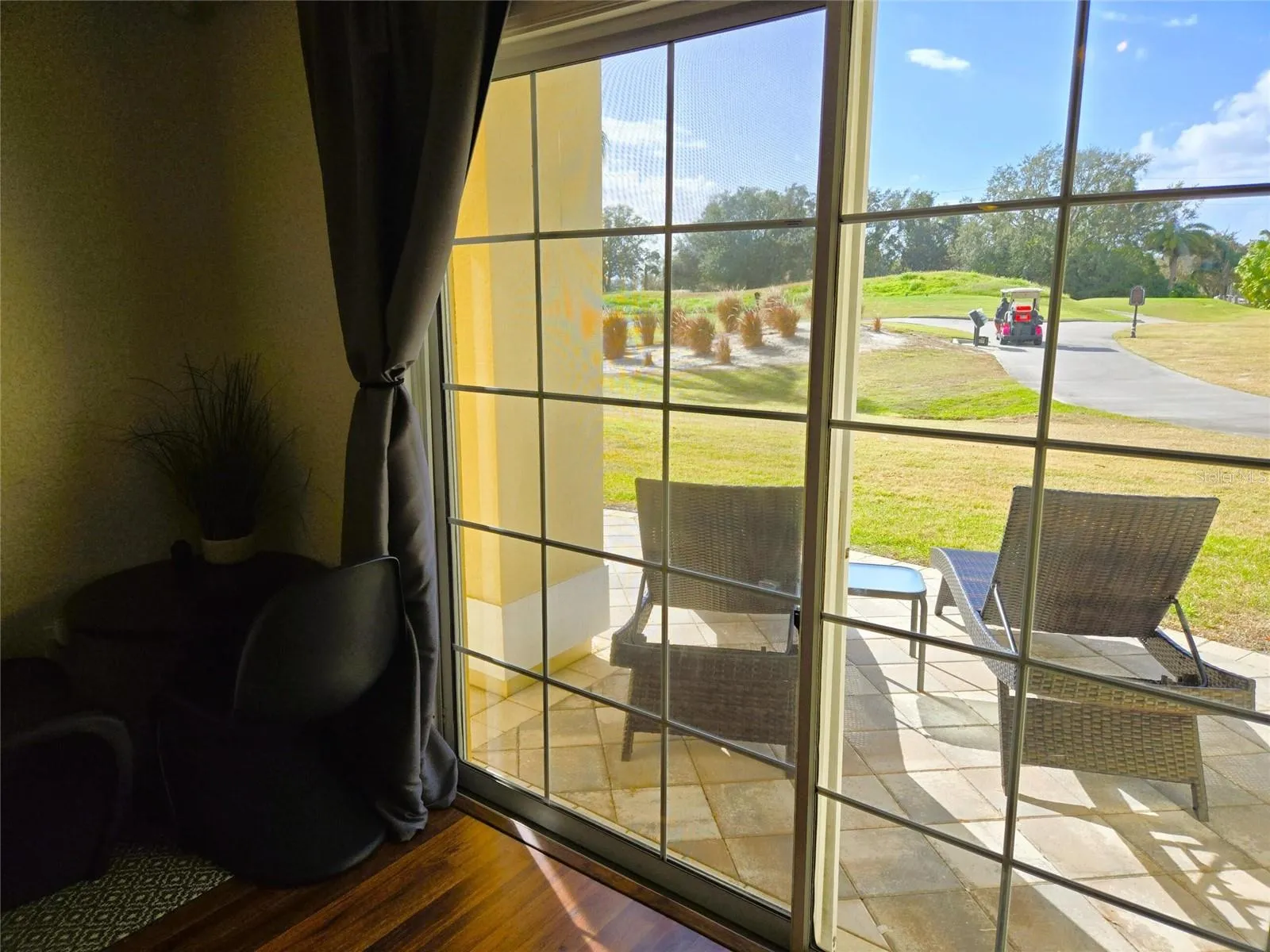 view from living room of golf course