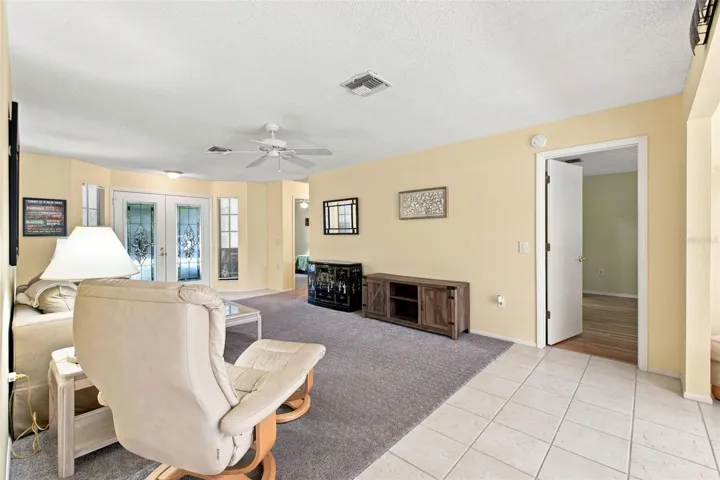 View to living room from dining.