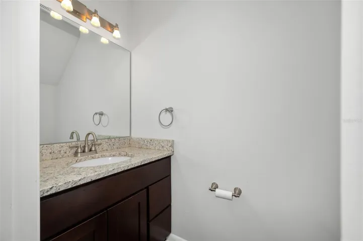 Half bath downstairs for added convenience