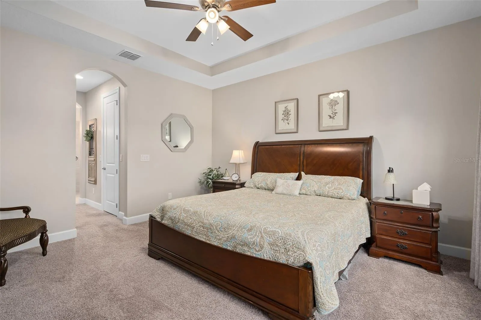 Primary Suite with a Tray Ceiling
