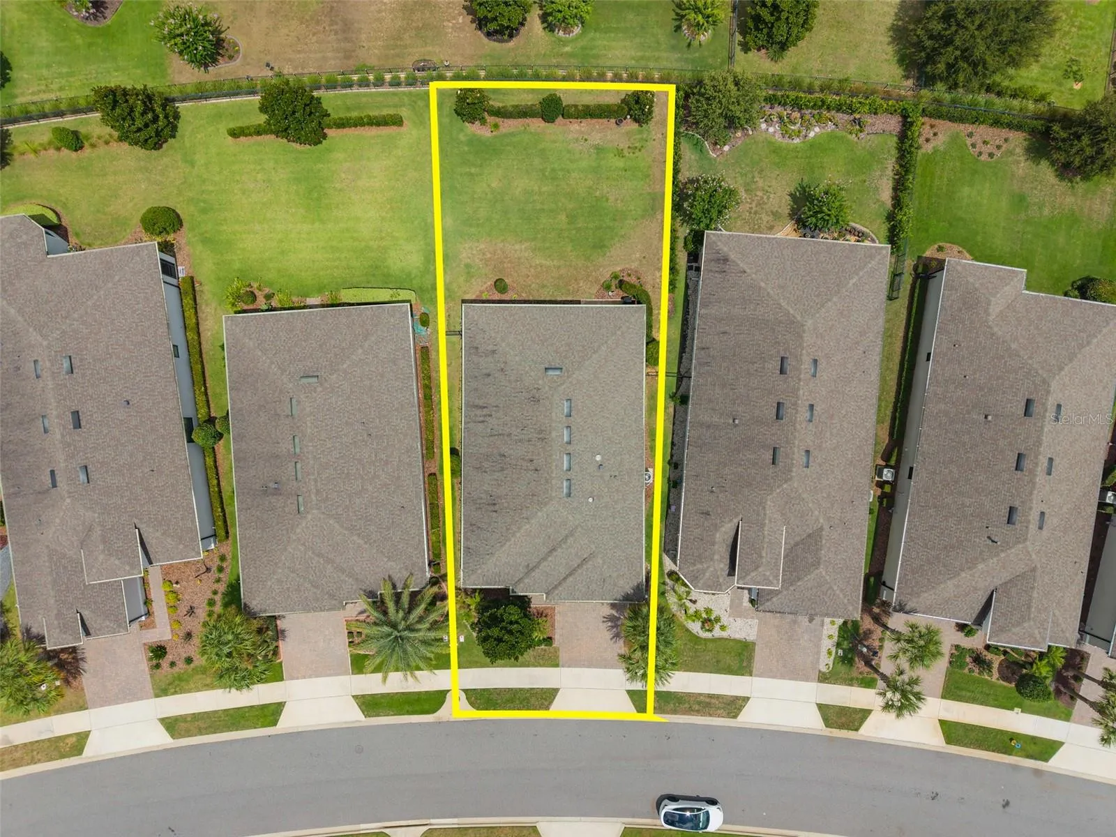 Overhead View with the approximate lot boundaries