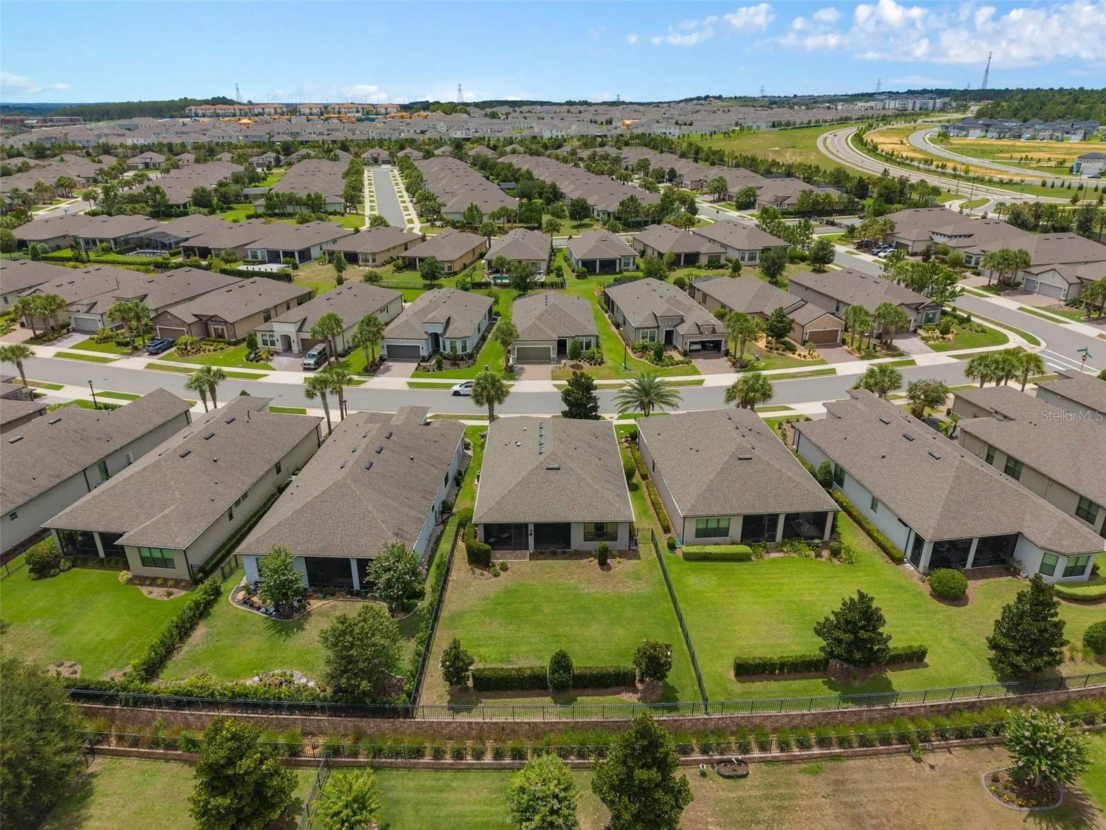 Overhead View of the Rear Yard and Home