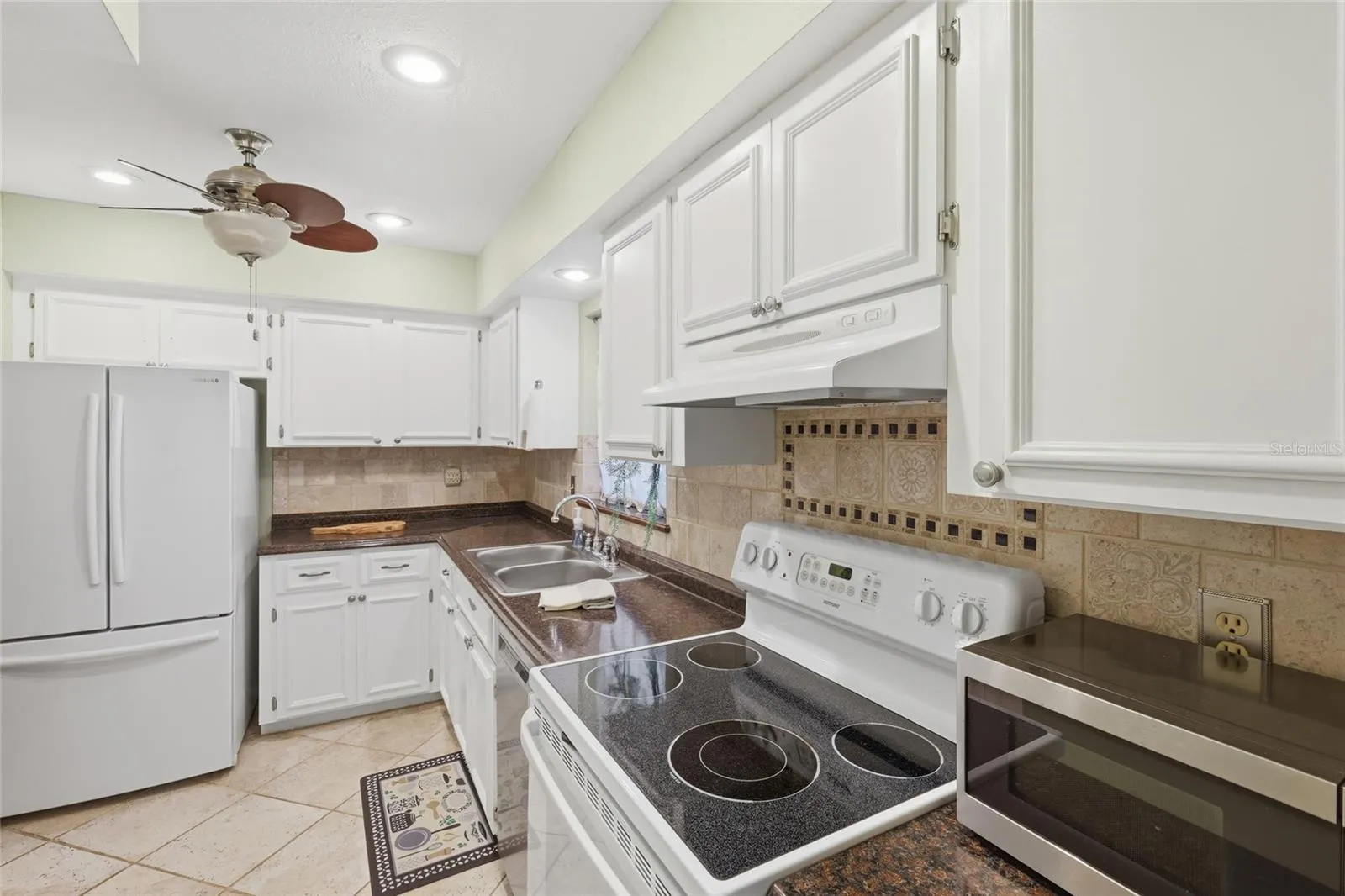 Very functional kitchen layout.