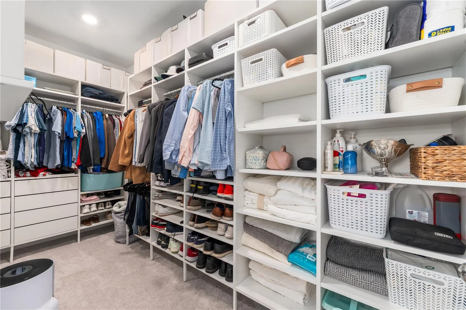 Custom Closet Organizers in the Walk in Closet