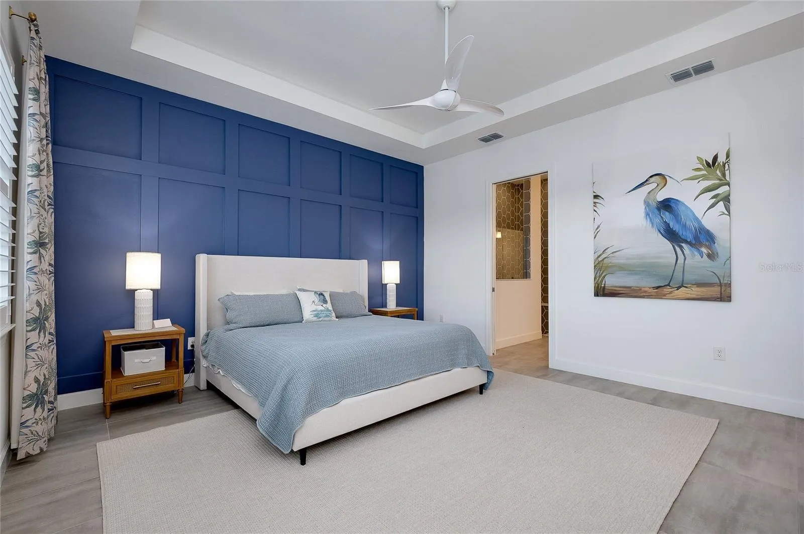 Primary suite with tray ceiling