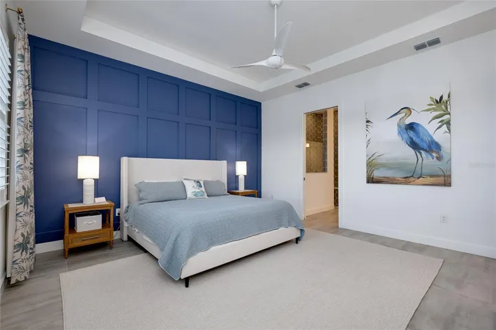 Primary suite with tray ceiling