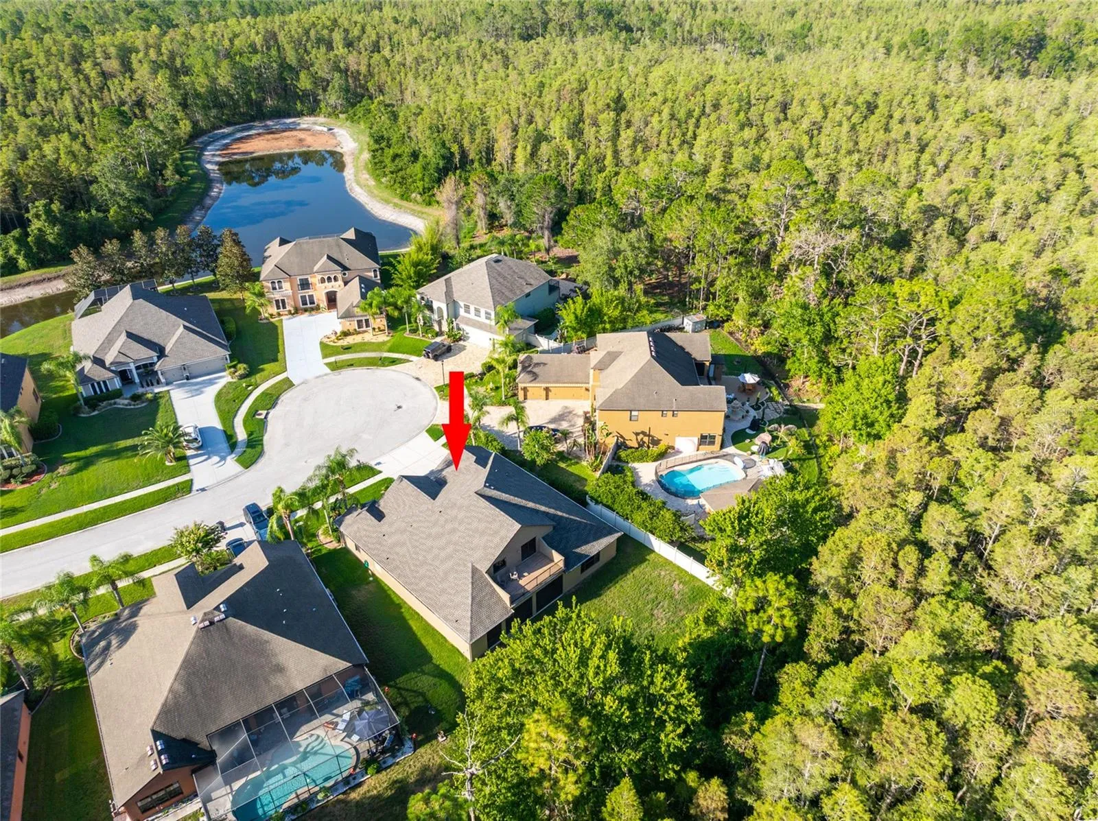 aerial view of the home
