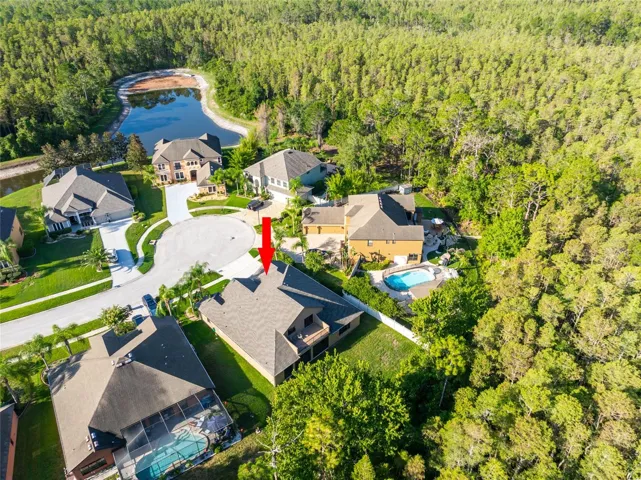 aerial view of the home
