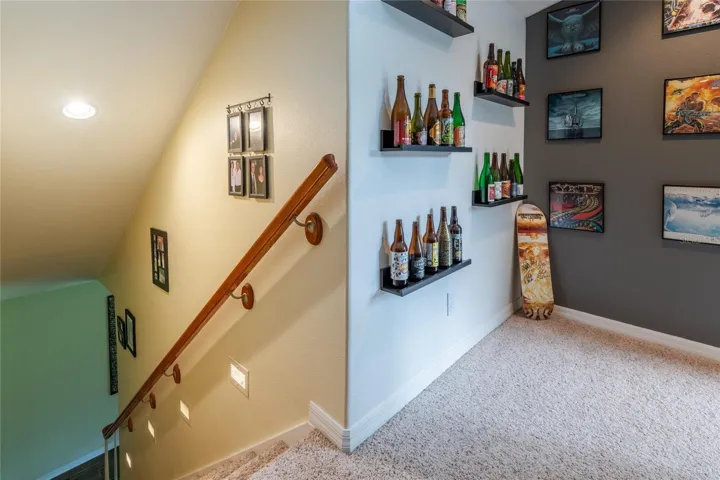 upstairs bonus area but showing stairs going downstairs from the bonus room