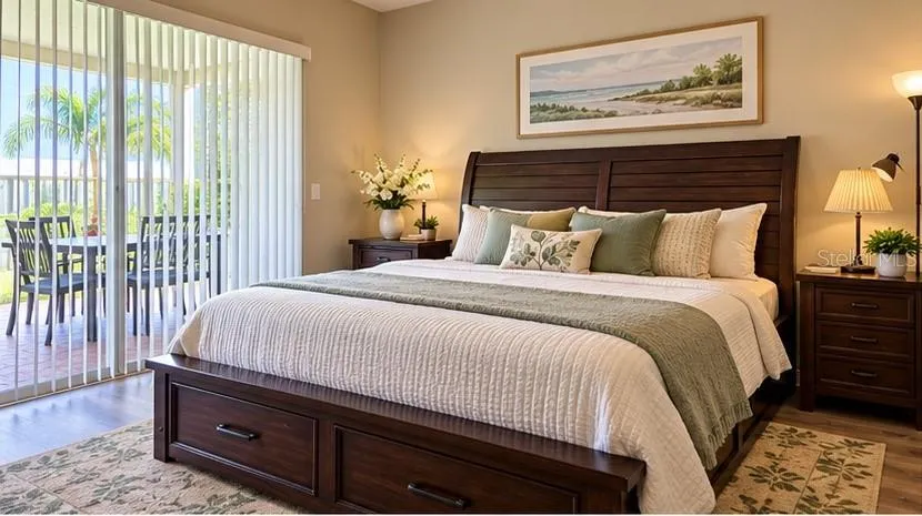 staged primary bedroom