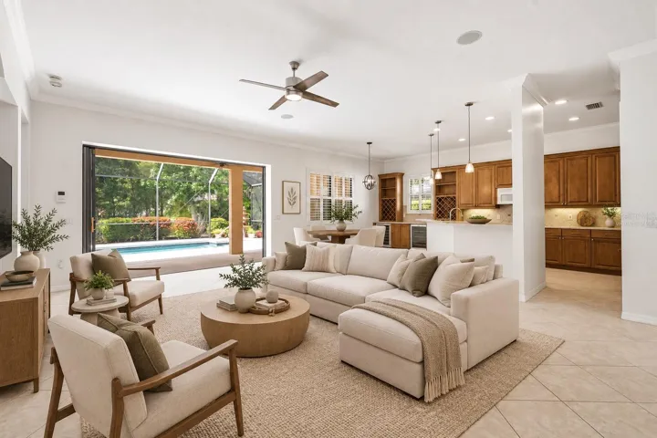 Virtually Staged – Family Room &amp; Kitchen