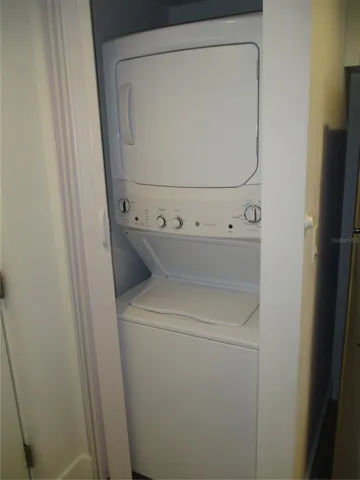 Washer/Dryer closet located in the kichen