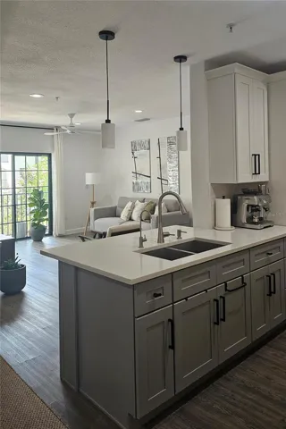 Kitchen view of living room