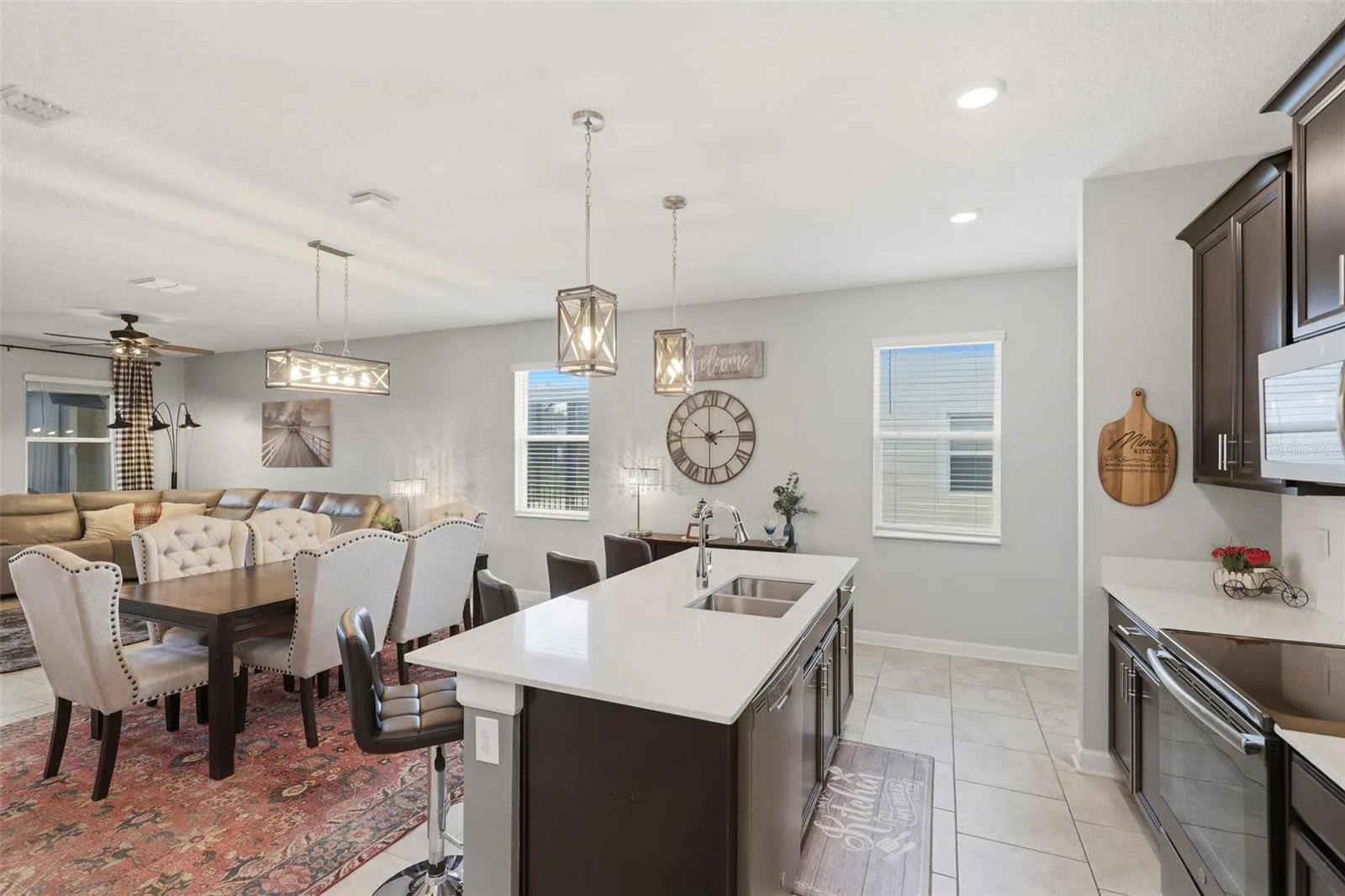 Kitchen dining open floor plan