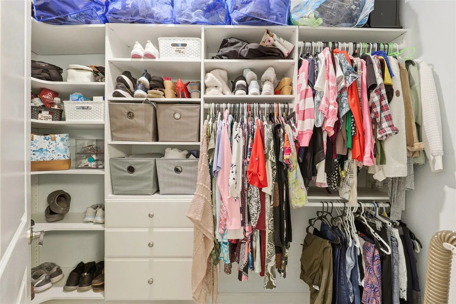 Primary closet with organizer