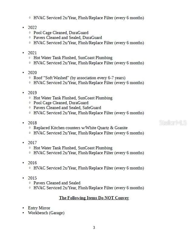 Additional Features Pg 3 &amp; Exclusions
