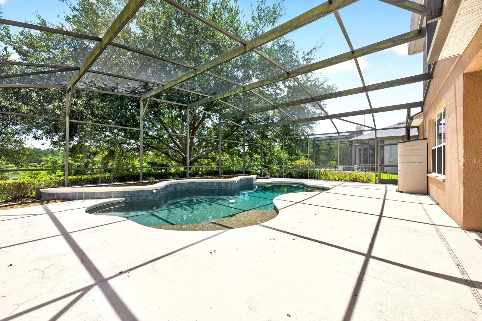 Private screened pool.