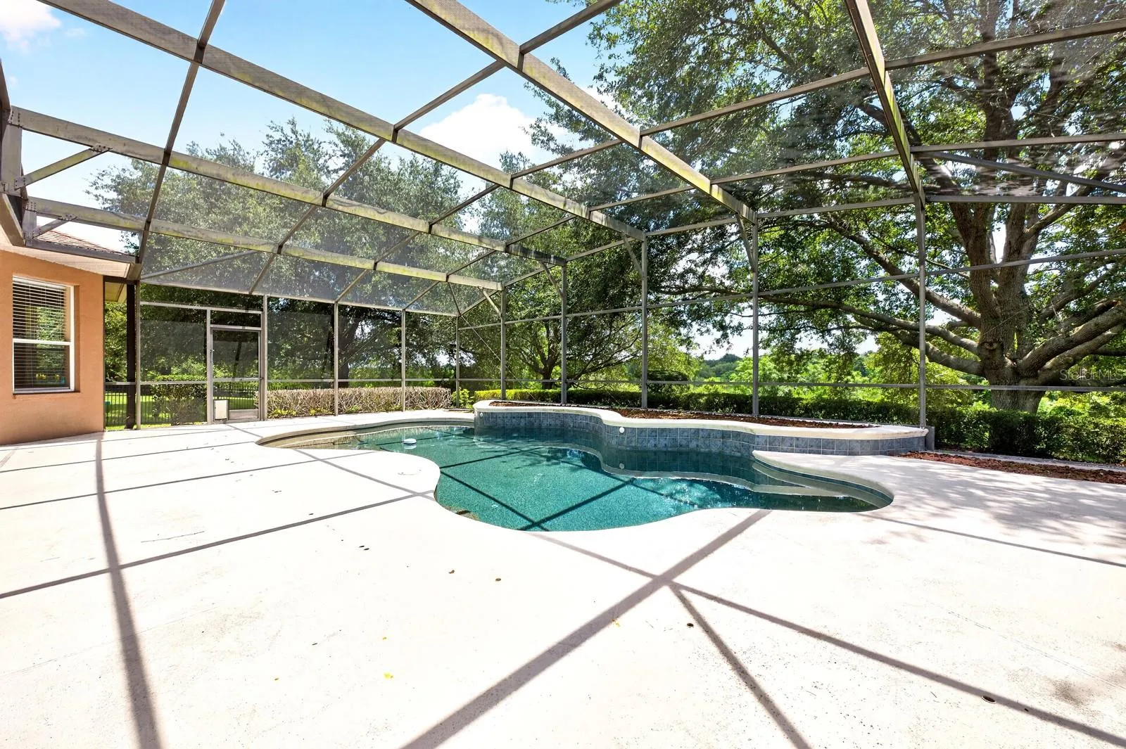 Private screened pool.