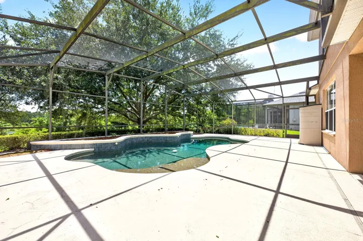 Private screened pool.