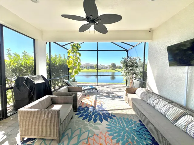 Your own personal relaxing back lanai with relaxing waterfront views.