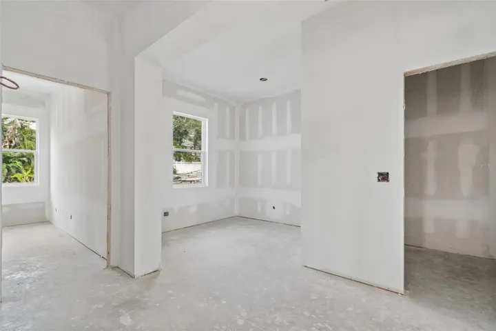 Office space in corner, Laundry room to the left and Power bath to the right