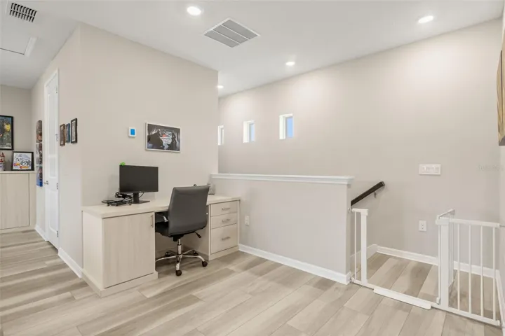 Loft with custom built ins
