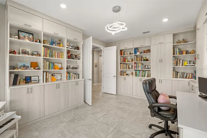 Office with custom built ins
